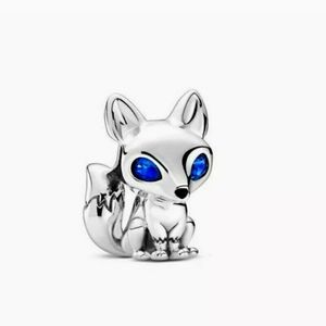 925 Silver Blue Eyed Fox Charm